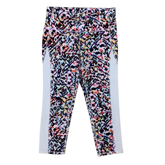 Athleta Ultimate Printed Cropped Leggings Multicolor High Rise Stretch M - Picture 1 of 6
